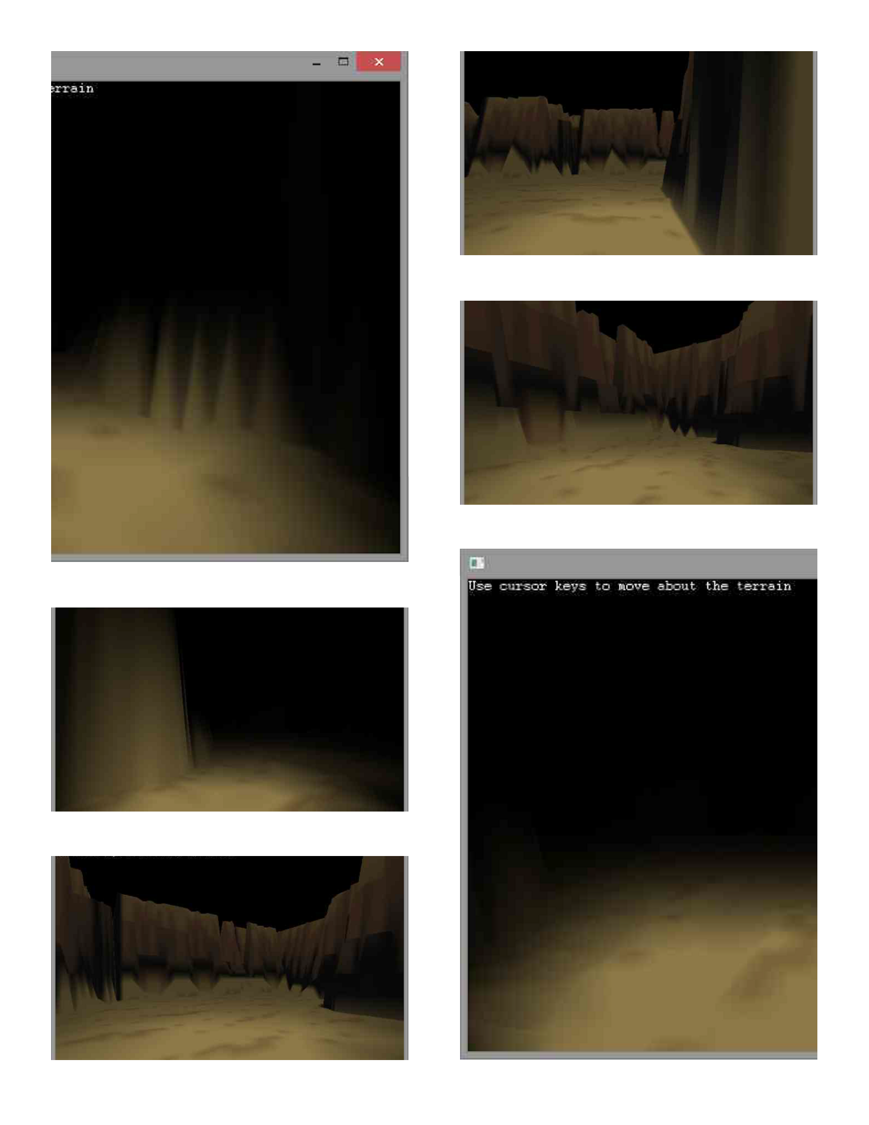 [Screenshots of 3D terrain test model]